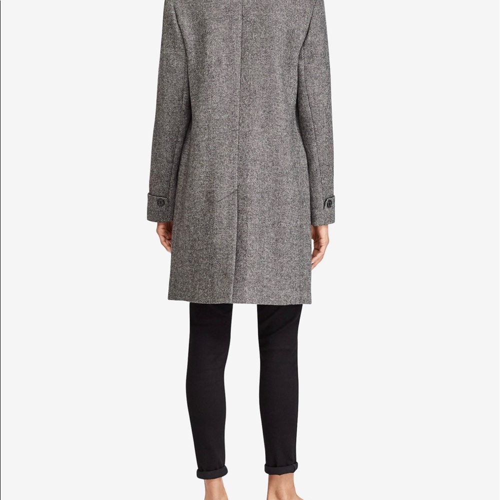 Gray Wool Button Down Overcoat Peacoat Coat - Picture 2 of 6